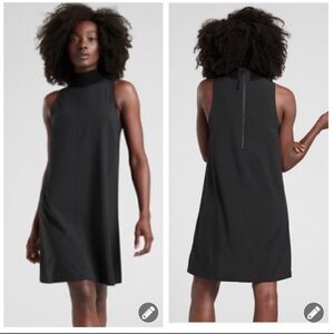 Athleta Dress Womens Medium Initiative Black Shift Sleeveless Mock Neck Y